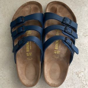 Navy Blue 3 Strap Birkenstocks (size 41 or Size 10.5 womens)